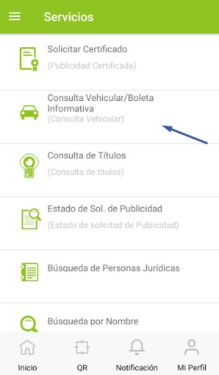 Pasos para consulta vehicular SUNARP Arequipa por aplicativo.